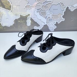 Modern Vice Leather Slide On Mules Shoes Size EUR 37